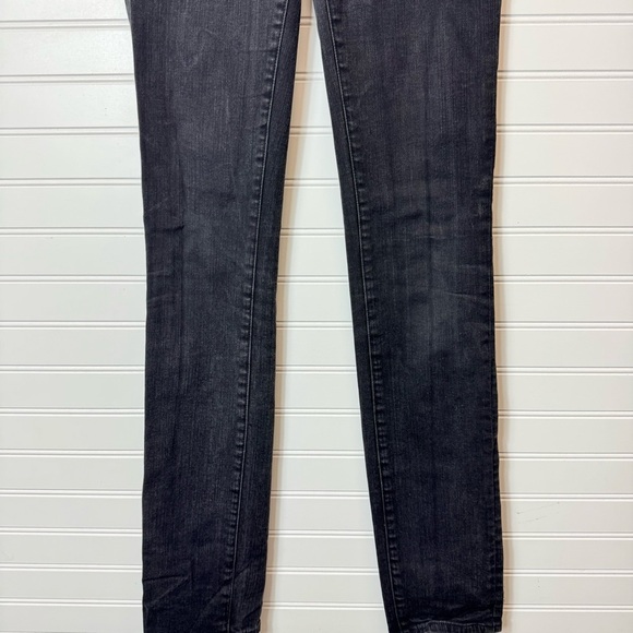 Madewell Jeans Womens Sz 24 Black Alley Straight Denim Pants Stretch Dark Casual - Picture 4 of 13